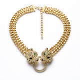 Fashion big leopard head necklace