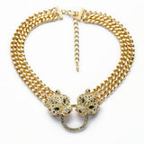 Fashion big leopard head necklace