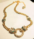 Fashion big leopard head necklace