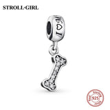 Strollgirl 925 Sterling Silver Beads Loyal Partners French bulldog Doggy Animal Charms fit Women Charm Bracelets Dog DIY Jewelry