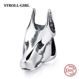 Strollgirl 925 Sterling Silver Beads Loyal Partners French bulldog Doggy Animal Charms fit Women Charm Bracelets Dog DIY Jewelry