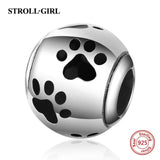 Strollgirl 925 Sterling Silver Beads Loyal Partners French bulldog Doggy Animal Charms fit Women Charm Bracelets Dog DIY Jewelry