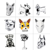 Strollgirl 925 Sterling Silver Beads Loyal Partners French bulldog Doggy Animal Charms fit Women Charm Bracelets Dog DIY Jewelry