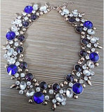 Large Collar Statement Choker Necklace Women Glass Crystal Rhinestone Necklace Female Boho Ethnic Big Bib Maxi Necklace Jewelry