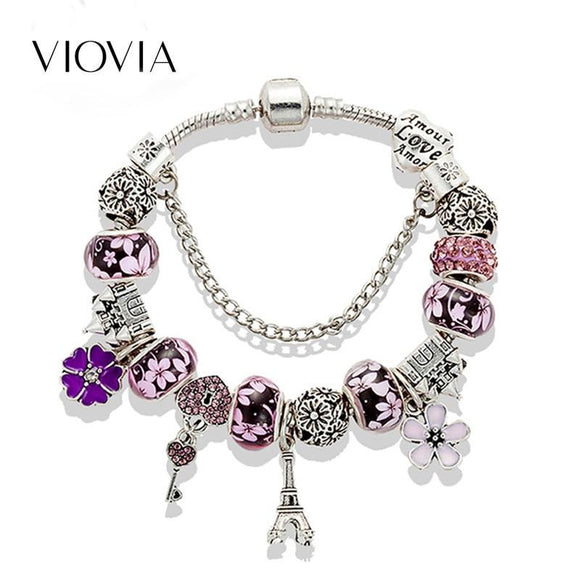 AliExpress Hot Selling Eiffel Tower Castle Beaded Bracelet DIY European And American-Style Hot Pandora New Style Bracelet