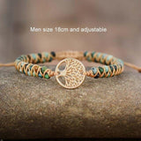 Tree Charm Bracelets African Japser String Braided Bracelets Yoga Handmade Friendship Lover Bracelet Tree of Life Charm Bracelet