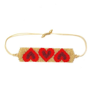 Go2boho MIYUKI Heart Bracelet Boho Chic Women Turkish Evil Eye Bracelet Red Set Star Jewelry Pulsera Mujer 2019 Tassel Handmad