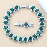 925 Sterling Silver Small Round Green Created Emerald Bracelet Health Fashion  Jewelry For Women Free Jewelry Box SL125