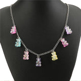 1PC Women  Necklace Multicolor Resin Gummy Bear  for Children Birthday Gift  Holiday Jewelry