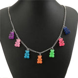 1PC Women  Necklace Multicolor Resin Gummy Bear  for Children Birthday Gift  Holiday Jewelry