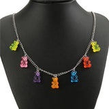 1PC Women  Necklace Multicolor Resin Gummy Bear  for Children Birthday Gift  Holiday Jewelry