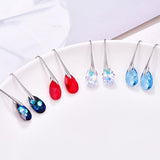 Water Drop Earrings For Women New Fashion Crystals From SWAROVSKI Silver Color Pendant Dangle Earrings Wedding Jewelry Girl Gift