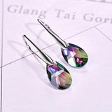 Water Drop Earrings For Women New Fashion Crystals From SWAROVSKI Silver Color Pendant Dangle Earrings Wedding Jewelry Girl Gift