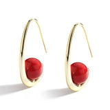 Large Pearl Modern Geometric Gold Hook Earrings European and American Style Classic Simple Fashion Charm Jewelry For Women