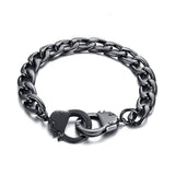 24INCH FLAST CURB CHAINS HANDCUFF NECKLACE PURE STAINLESS STEEL SILVER BLACK GOLD TONE HEAVET PUNK BOY MEN JEWELRY 9.4MM