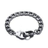 24INCH FLAST CURB CHAINS HANDCUFF NECKLACE PURE STAINLESS STEEL SILVER BLACK GOLD TONE HEAVET PUNK BOY MEN JEWELRY 9.4MM