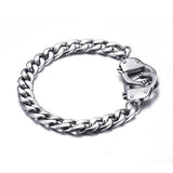 24INCH FLAST CURB CHAINS HANDCUFF NECKLACE PURE STAINLESS STEEL SILVER BLACK GOLD TONE HEAVET PUNK BOY MEN JEWELRY 9.4MM