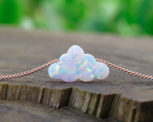 2020 New Design Cloud Shape Opal Necklace for Women Handmade Necklace With Stainless Steel Chain Christmas Gift Jewelry