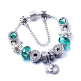 Fashion lucky four-leaf clover pendant bracelet female Pandora charm personality wild small turtle beaded bracelet