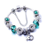 Fashion lucky four-leaf clover pendant bracelet female Pandora charm personality wild small turtle beaded bracelet