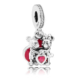 Authentic S925 Sterling Silver Disney Cartoon Cute Mickey Minnie Romantic Love Charm Bead Fit Original Europe Dangle Bracelet