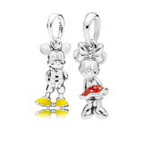 Authentic S925 Sterling Silver Disney Cartoon Cute Mickey Minnie Romantic Love Charm Bead Fit Original Europe Dangle Bracelet