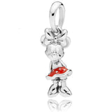 Authentic S925 Sterling Silver Disney Cartoon Cute Mickey Minnie Romantic Love Charm Bead Fit Original Europe Dangle Bracelet