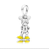 Authentic S925 Sterling Silver Disney Cartoon Cute Mickey Minnie Romantic Love Charm Bead Fit Original Europe Dangle Bracelet