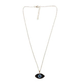 Blue Evil Eye Druzy Stone Pendant Necklace Resin Quartz Crystal Fashion Jewelry For Women