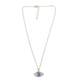 Blue Evil Eye Druzy Stone Pendant Necklace Resin Quartz Crystal Fashion Jewelry For Women