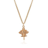 Ancient Aliens Aircraft Flyer Jet-9 Pendant Necklace Gold Stainless Steel Chain