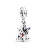 925 Sterling Silver Lion Princess Monkey Mickey Mouse Ear Hat & Friends Charm Dangle Bead Fit Original  Bracelet Jewelry