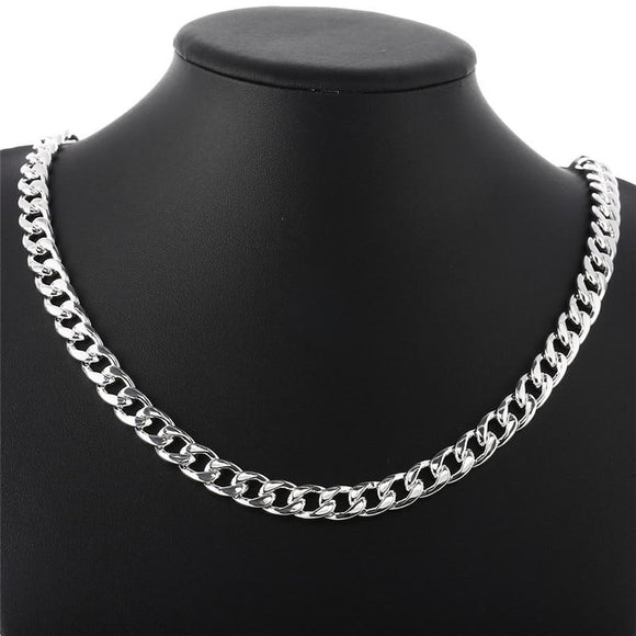 Hot Men's Silver Figaro chain necklace width 10mm * 20 / 24inches cool street star style charm jewelry with high quality