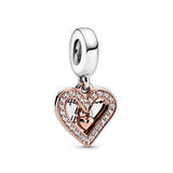 Pre-Sale 2020 Valentine's Day  Silver Ball Pendant  Key Freehand Heart Doll  Lady Tramp Inscription Love Coupon Dangle Charm