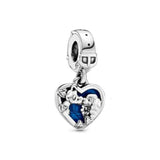 Pre-Sale 2020 Valentine's Day  Silver Ball Pendant  Key Freehand Heart Doll  Lady Tramp Inscription Love Coupon Dangle Charm