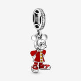 Real 925 sterling silver 2020 New style Mickey Minnie Dangle Charm New Year Fit pandora bracelet Fine pendant DIY jewelry