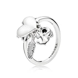 16 Style 1 Pcs Women 925 Sterling Silver Heart Crown Bowknot Rings Jewelry for Women