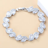 Sterling Silver New Style Blue Zircon Overlay Link Chian 7 Inch Bracelet Jewelry For Women Free Jewelry Box SL02