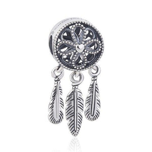 100% 925 Sterling Silver Bead Spiritual Dreamcatcher Charm Fit Original Pandora Bracelet Bangle DIY Jewelry