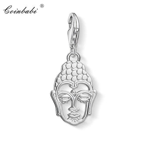 Charm Pendant Buddha,2018 Fashion Jewelry Religious Buddhism Real Authentic 925 Sterling Silver Gift For Women Men Fit Bracelet