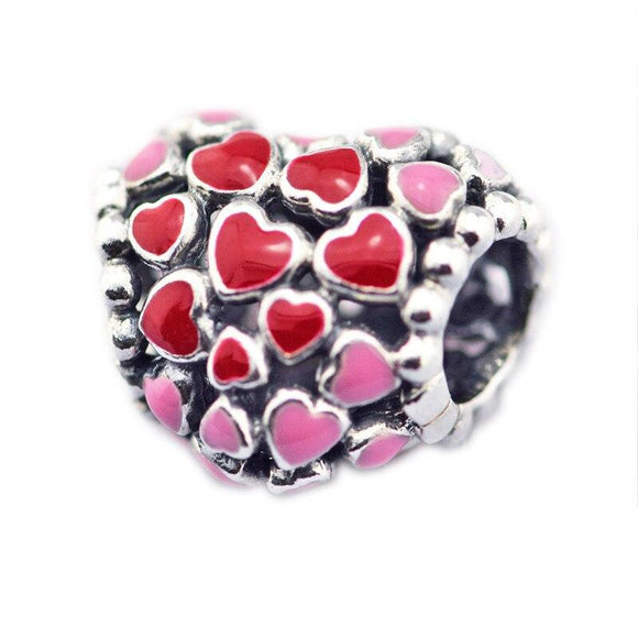 Burst of Love Mixed Enamel Heart Beads for Silver 925 Original Charms Bracelets Women Jewelry DIY Charm Beads for Jewelry Making