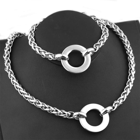 Fashionable Sexy Titanium Steel Heart Twisted Chain Collar Stainless Steel Choker Woman Fun Necklace Jewelry Gift T08