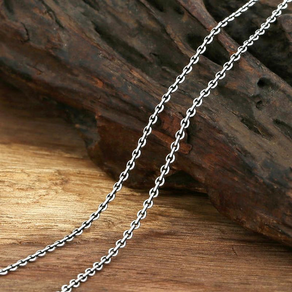 FNJ Link Chain Necklaces 925 Silver 2mm 45cm to 60cm Original S925 Thai Silver Women Men Necklace for Jewelry Making