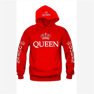 Spring New Women/Men Hoodies King Queen Printed Sweatshirt Lovers Couples Hoody Sweatshirt Casual Pullover Sportswear Tracksuits