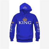 Spring New Women/Men Hoodies King Queen Printed Sweatshirt Lovers Couples Hoody Sweatshirt Casual Pullover Sportswear Tracksuits