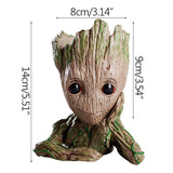 Strongwell Flowerpot Baby Groot Pen Pot Holder Plants Flower Pot Cute Action Figures Toys for Kids Gift Desktop Decoration