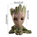 Strongwell Flowerpot Baby Groot Pen Pot Holder Plants Flower Pot Cute Action Figures Toys for Kids Gift Desktop Decoration