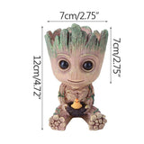 Strongwell Flowerpot Baby Groot Pen Pot Holder Plants Flower Pot Cute Action Figures Toys for Kids Gift Desktop Decoration