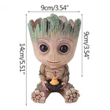 Strongwell Flowerpot Baby Groot Pen Pot Holder Plants Flower Pot Cute Action Figures Toys for Kids Gift Desktop Decoration