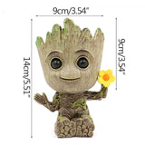 Strongwell Flowerpot Baby Groot Pen Pot Holder Plants Flower Pot Cute Action Figures Toys for Kids Gift Desktop Decoration